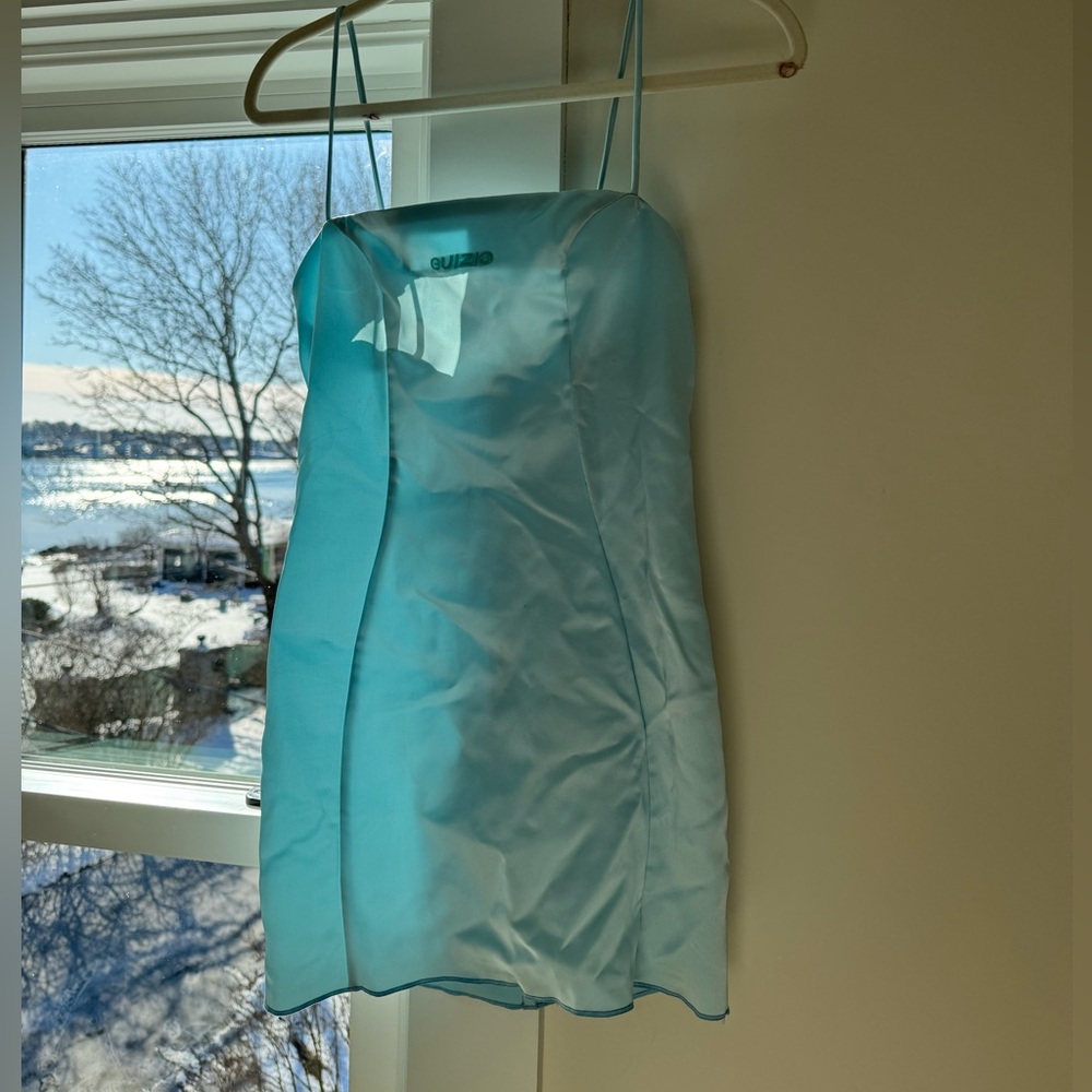Danielle Guizio Mini Dress in Cordalis Blue
